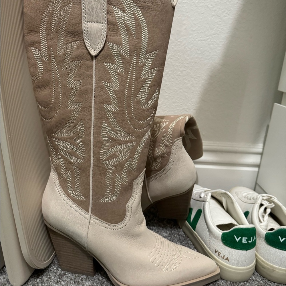 Tan and Cream Western Boots